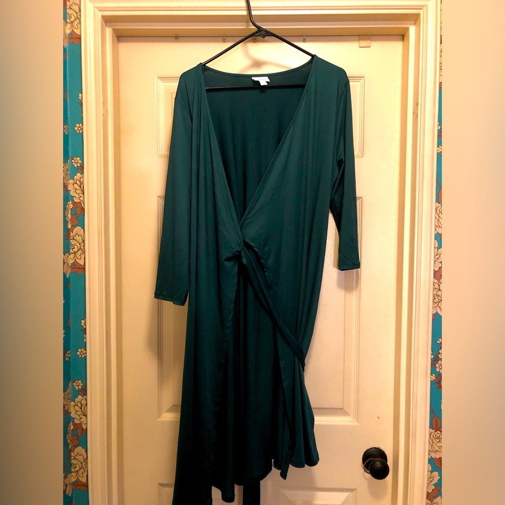 Lularoe Michelle Wrap Dress Emerald Green Size L